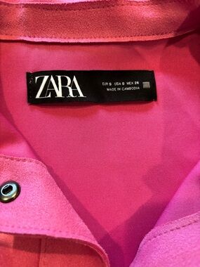 Zara Vibrant Pink Collared Jacket